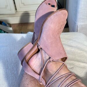 Free People NWT Howsty Pink Ankle Strap Day to evening Coachella Boho LOVE 🌈